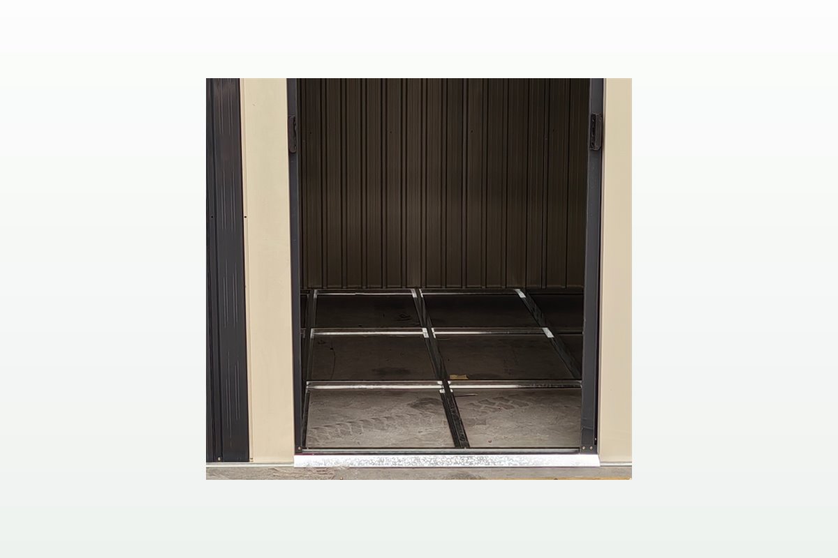 Optional metal floor frame for garden shed